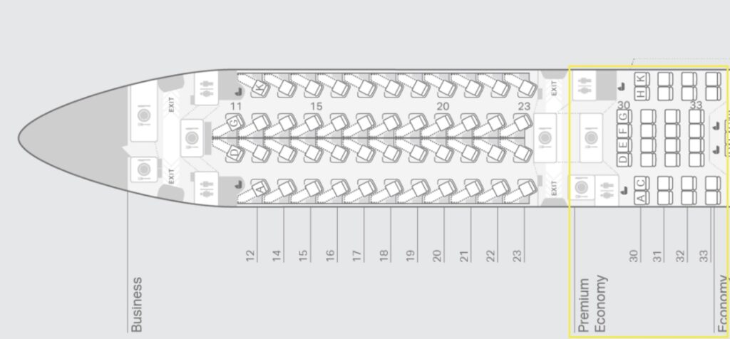 cathay pacific a350 1000 premium economy seat map